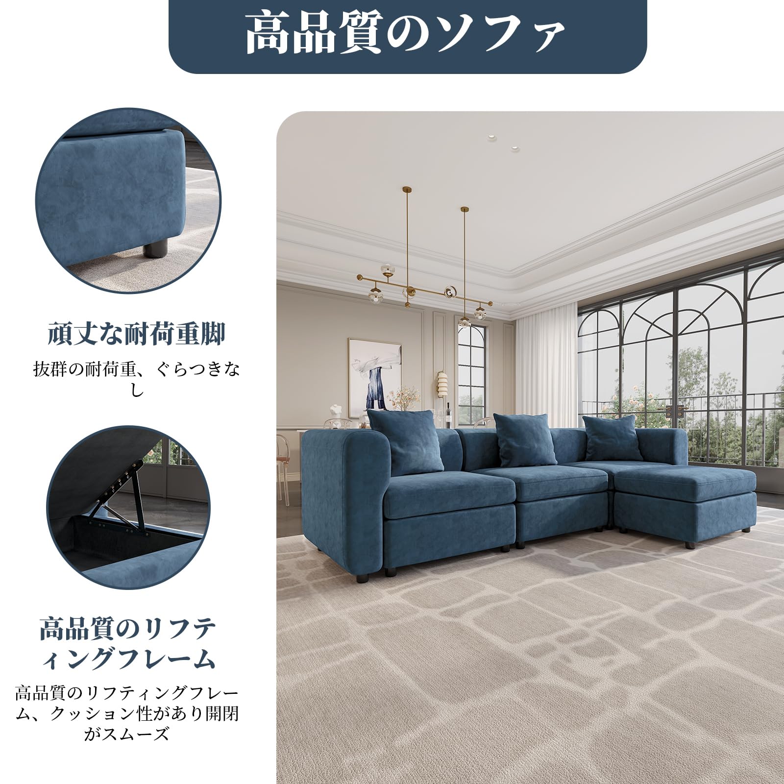 Amazon｜QEZEOMリビングルームソファ、おしゃれなリビングルームソファ